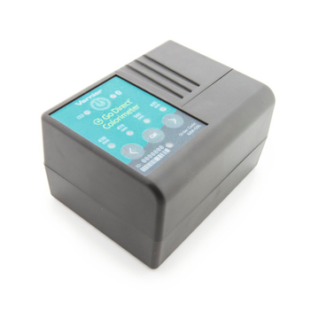 Das Bild zeigt ein Go Direct Colorimeter von Vernier, ein tragbares Gerät zur Messung von Farbintensitäten in Flüssigkeiten. Es ist mit einem digitalen Display ausgestattet, das verschiedene Messmodi und Funktionen anzeigt, ideal für Experimente im Bildungsbereich.