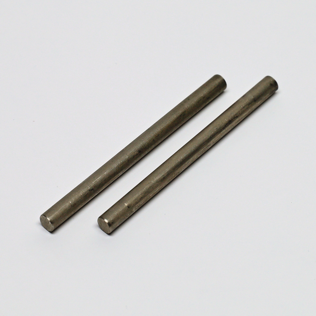 Das Bild zeigt zwei metallische Stäbe, die parallel zueinander liegen. Sie scheinen Teil eines Experimentiersets zu sein, das für verschiedene wissenschaftliche Anwendungen im Bildungsbereich genutzt werden kann.