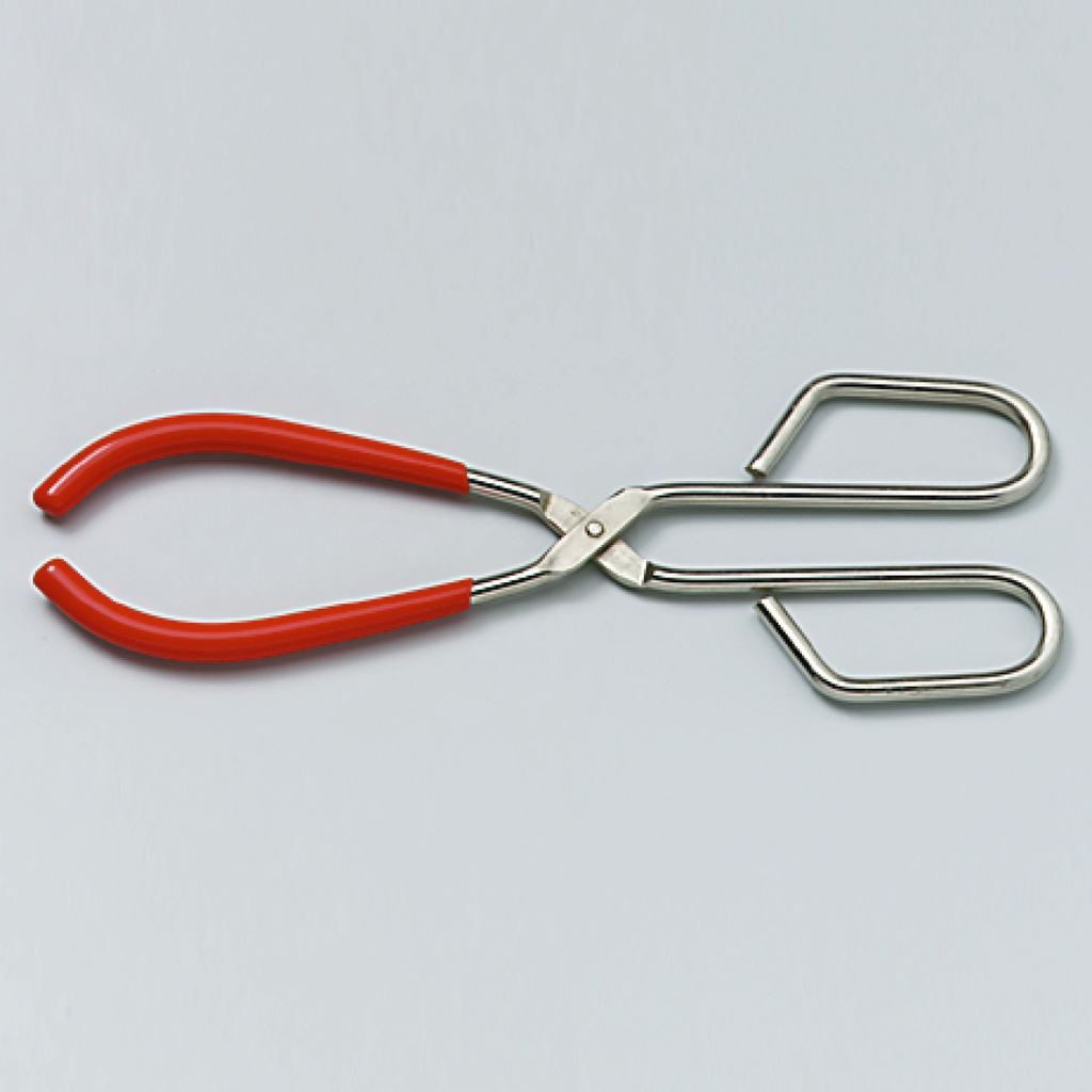 Das Bild zeigt eine hochwertige Zange mit roten, rutschfesten Griffen und einem glänzenden Metallkörper. Sie eignet sich ideal für verschiedene experimentelle Anwendungen im Bildungsbereich.