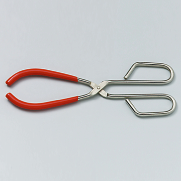 Das Bild zeigt eine hochwertige Zange mit roten, rutschfesten Griffen und einem glänzenden Metallkörper. Sie eignet sich ideal für verschiedene experimentelle Anwendungen im Bildungsbereich.