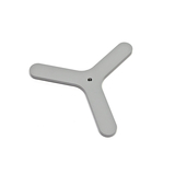 Das Bild zeigt eine graue, dreifüßige Halterung aus Kunststoff. Sie dient wahrscheinlich zur Stabilisierung oder Unterstützung von Experimentieraufbauten im Bildungsbereich.